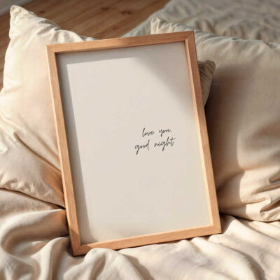love-you-goodnight-print-frame-on-the-bed