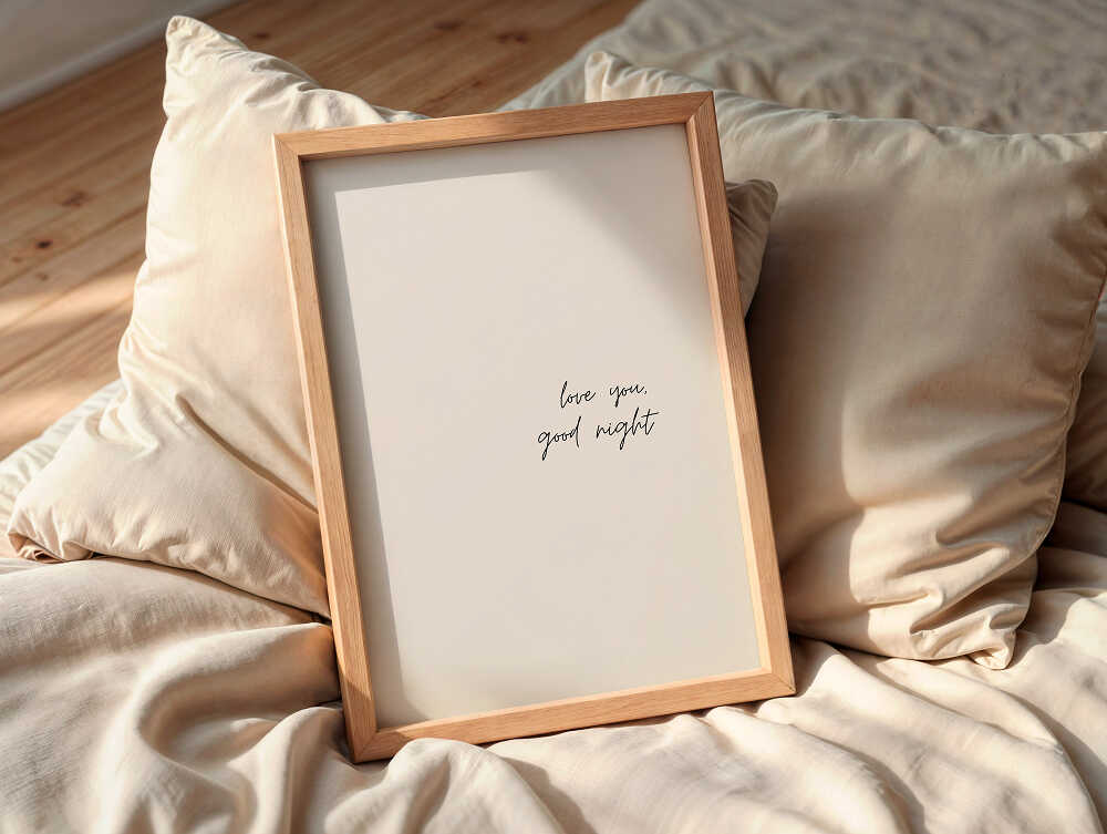 love-you-goodnight-print-frame-on-the-bed