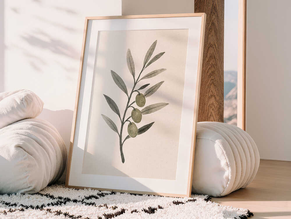 olive-branch-art-frame-wall-design