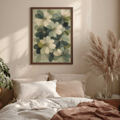 Sage Green Flower Wall Art